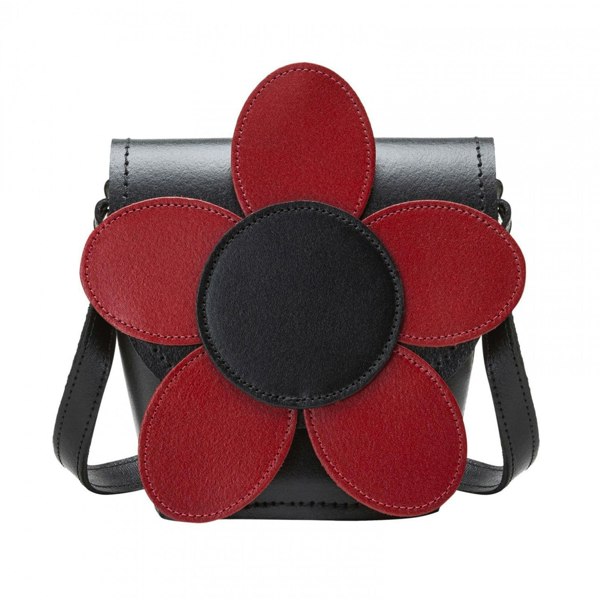 Zatchels Handmade Leather Daisy Barrel Bag - Poppy - Red