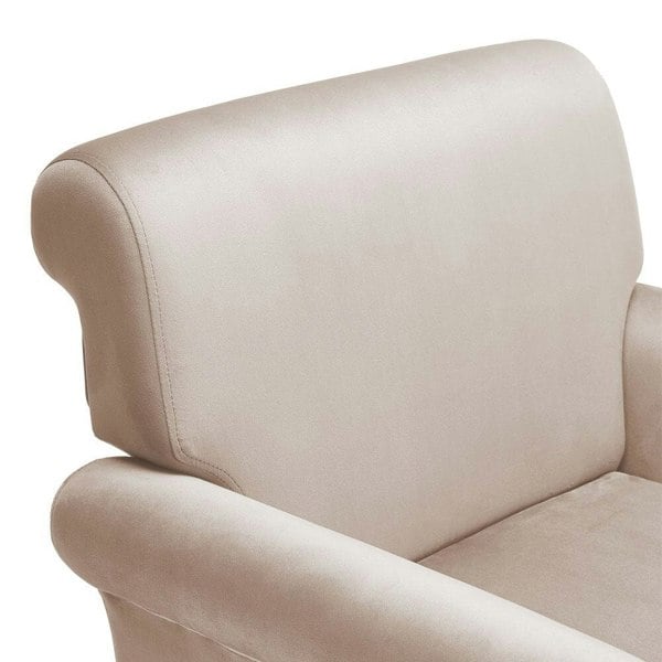 Contemporary Velvet upholstered Armchair with Casters Armchair Living and Home