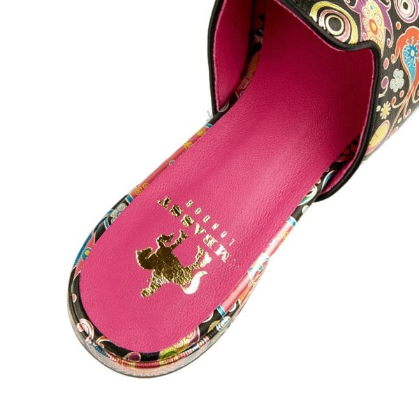 Embassy London South Beach - Navy Pink - Women's fully leather lined slip on sandal