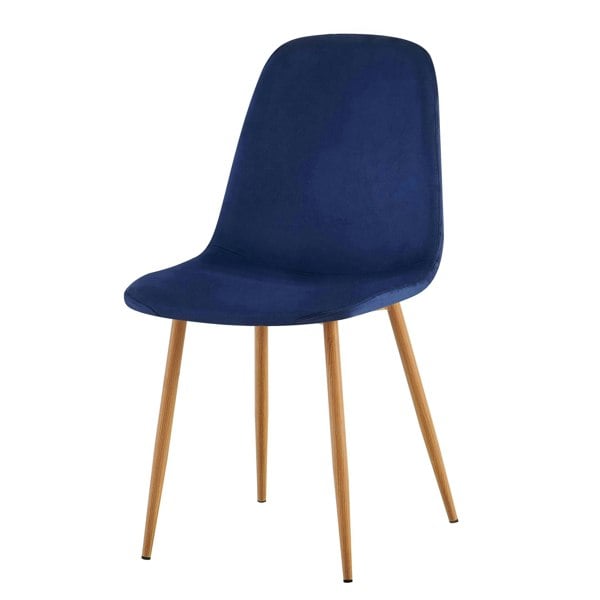 DS Living Luxe Dining Chair 2pc Madieval Blue Wood Printed Coating