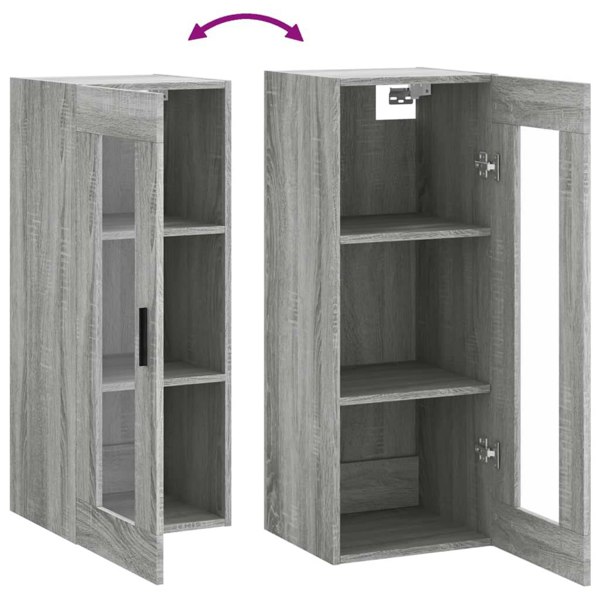 Berkfield Wall Mounted Cabinet Grey Sonoma 34.5x34x90 cm