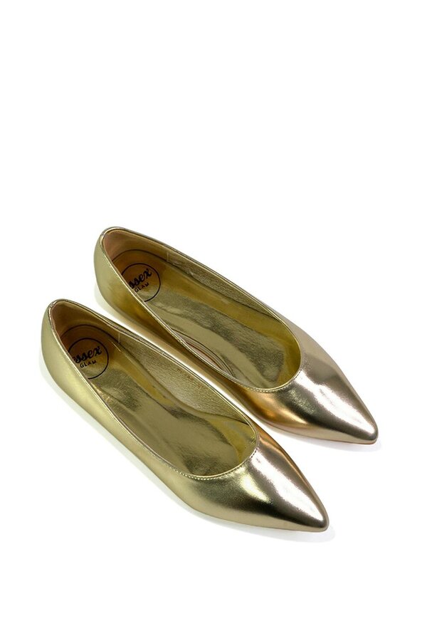 XY LONDON Pointed Toe Slip on Flat Ballerina Pump Shoes