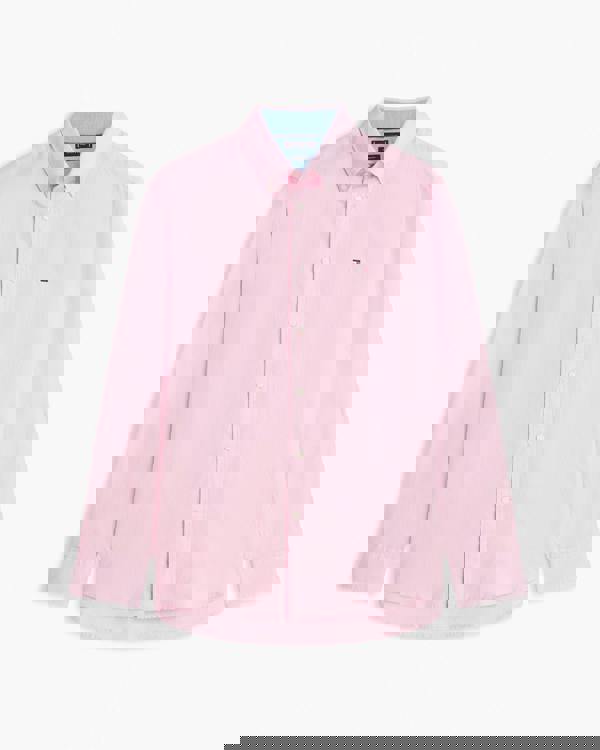 Tommy Hilfiger Linen Blend Solid Mens Long Sleeve Shirt - Classic Pink