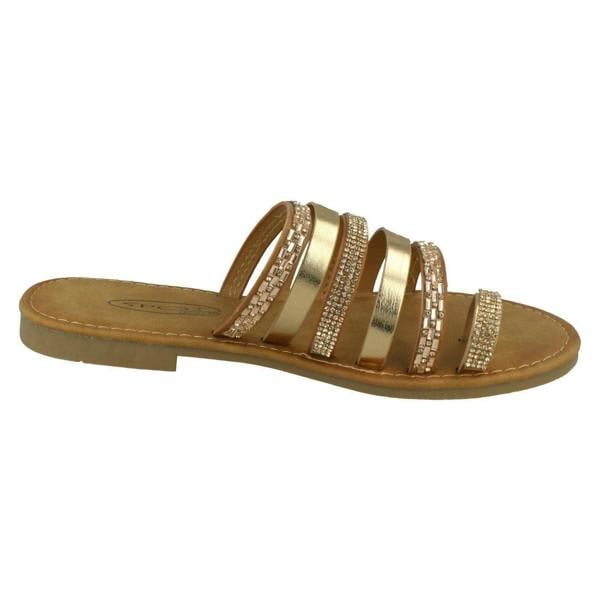 Spot On Ladies Spot On Flat Strappy Sandals F00262