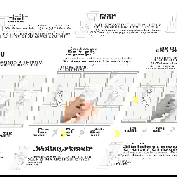 WT1523 Marble Tiles Mix Wall Stickers - 15 cm x 15 cm - 24 pcs.