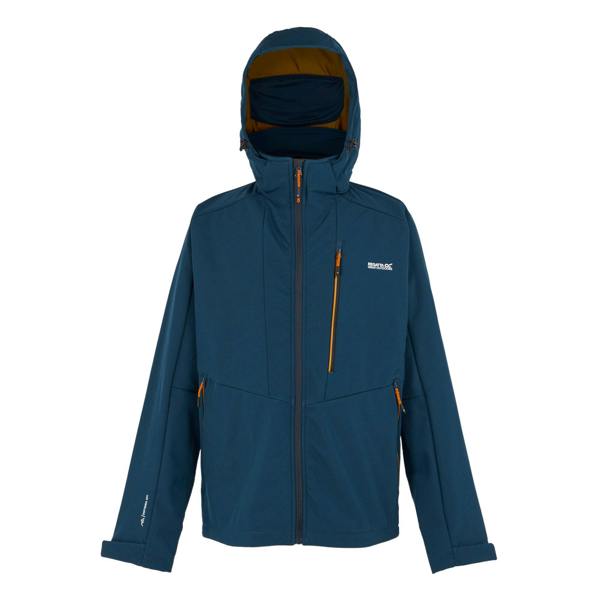Regatta Mens Hewitts X Colour Block Soft Shell Jacket - Moonlight Denim/Fox - 