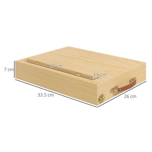 Wooden Table Easel Box with Storage Portable Folding Artist Easel, Natural
