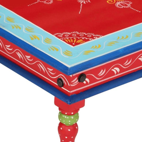 Berkfield Coffee Table Red Hand Painted Solid Wood Mango