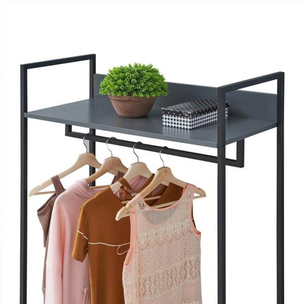 Timber Art Design Zahra Bedroom Double Open Wardrobe 4 Shelves Furniture Storage Cupboard