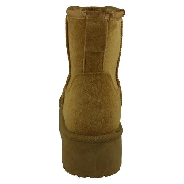 Spot On Ladies Spot On Mid Platform Microsuede Ankle Boots F4464
