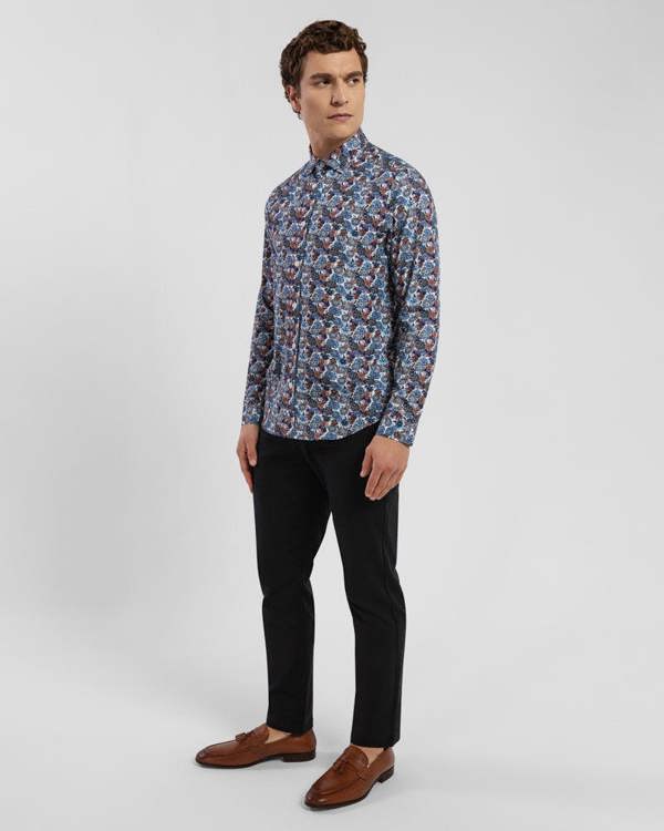 Steel & Jelly Limited Edition Blue Multi Floral Slim Fit Shirt