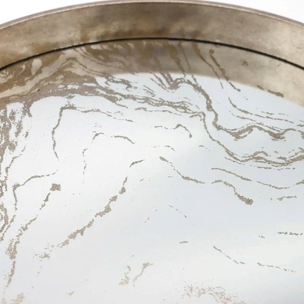 Maison des Cadeaux Round Marbling Decorative Coffee Table Tray