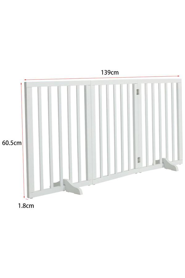 Living and Home 3-Panel Wooden Foldable Pet Door, Dog and Cat Fence, Child Safety Indoor Durable Independent Fixed Footstool