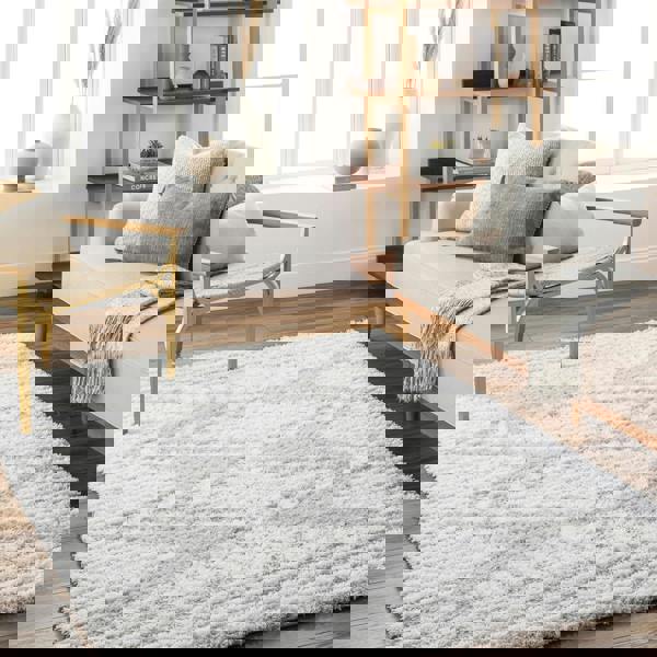 Livabliss Urban Shag-Modern Grey White Soft Plush Pile Rug