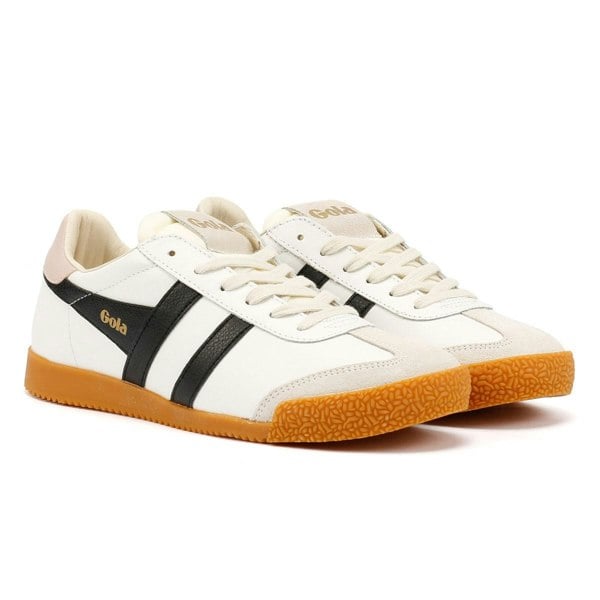 Gola CLB745WB Women's Elan Leather White/Black/Chalk Pink