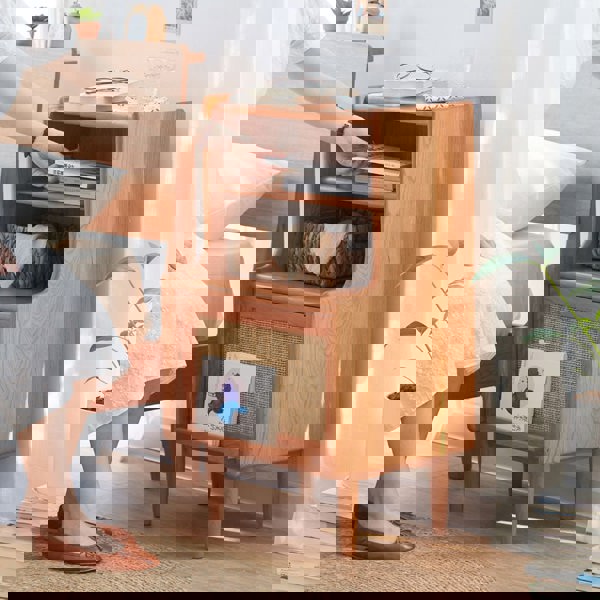 Edith Bedside Table, Solid Wood-Ritconcept-Rit Concept