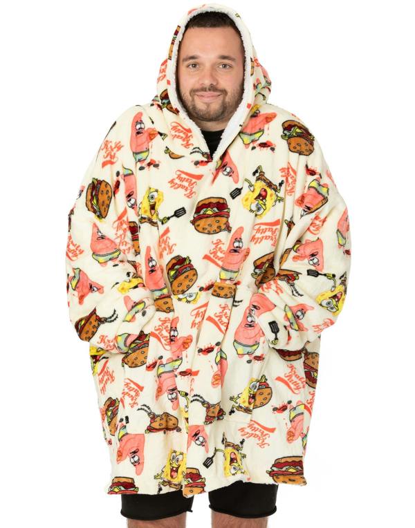SpongeBob SquarePants Unisex White Krabby Patty Blanket Hoodie