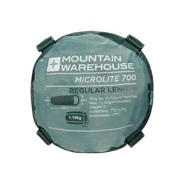 Mountain Warehouse Mid Season Right Zip Microlite 700 Mummy Sleeping Bag - Teal - 