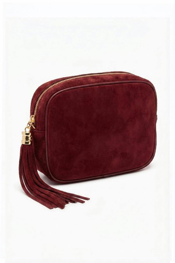 Kitise Italian Genuine Suede Crossbody Bag with Horsebit Detail
