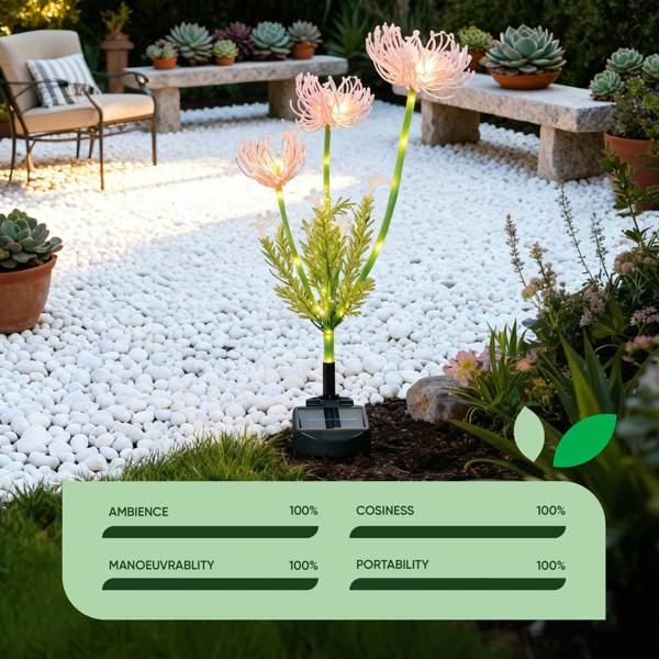 Gardenwize Spider Lily Solar Stake Lights – 30 Warm White LED Garden Light