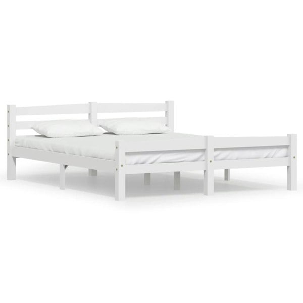 Berkfield Bed Frame White Solid Pinewood 160x200 cm