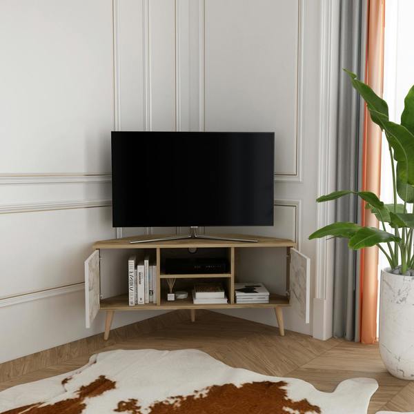 Decorotika Lesson Corner TV Stand TV Unit TV Cabinet for TVs up to 55"
