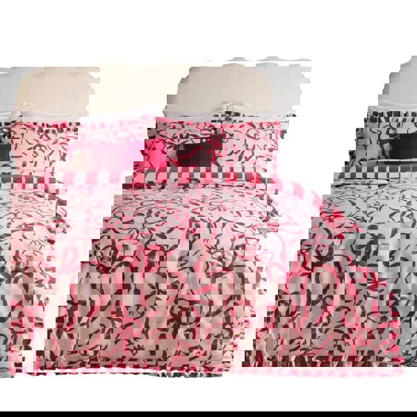 Furn Lavieen Bows Reversible Duvet Cover Set - Pink/Red