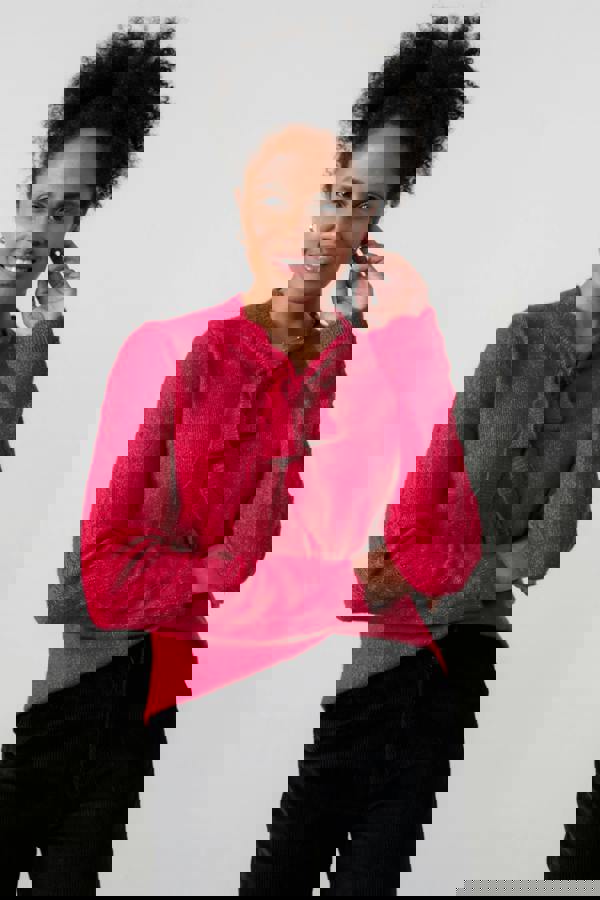 Lily & Me Elise Tie Neck Pointelle Jumper