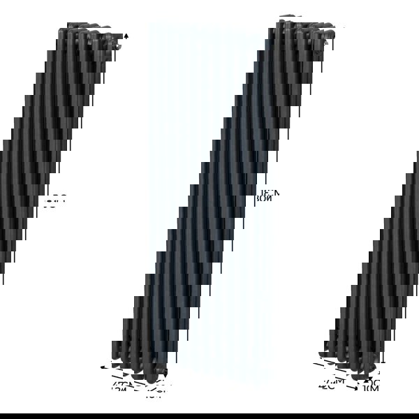 Monstershop Traditional 3 Column Radiator - 1800 x 472mm - Anthracite Grey