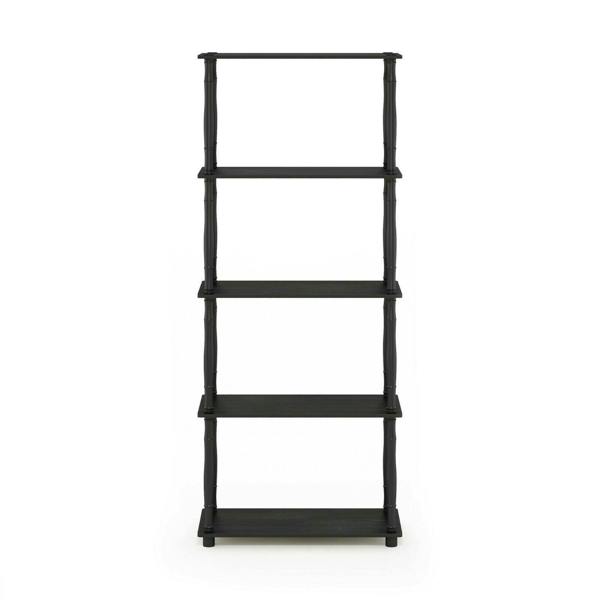 WALPLUS Turn-N-Tube 5-Tier Multipurpose Shelf Display Rack with Classic Tubes, Americano/Black perfect for organized storage and display
