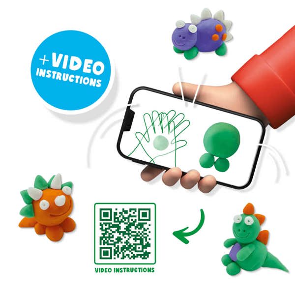  SES Creative FunDo dough - Dinos (3x90gr-1x40gr)