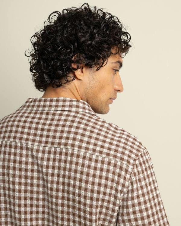 Larsson & Co Torben -Textured Check Short Sleeve Shirt