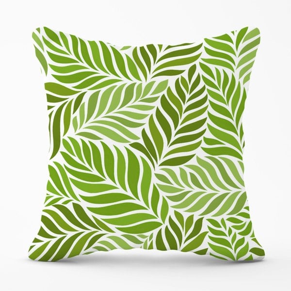 Warren Reed Green Leaf Pattern Cushions