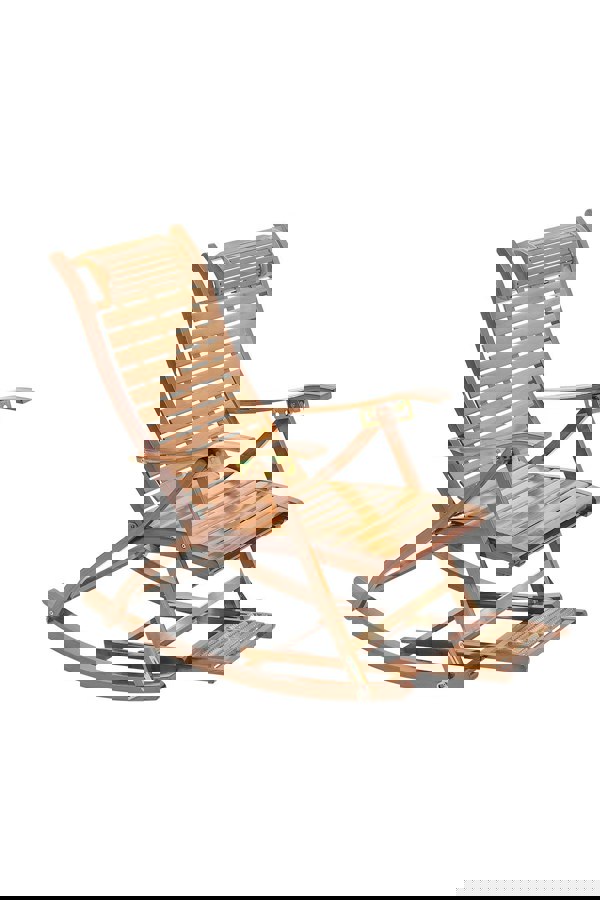 Living and Home Bamboo Foldable Recliner Lounge Rocking Chair