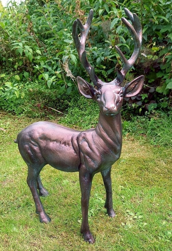 Inspirational Gifting Standing Stag Buck Ornament cast from Aluminium