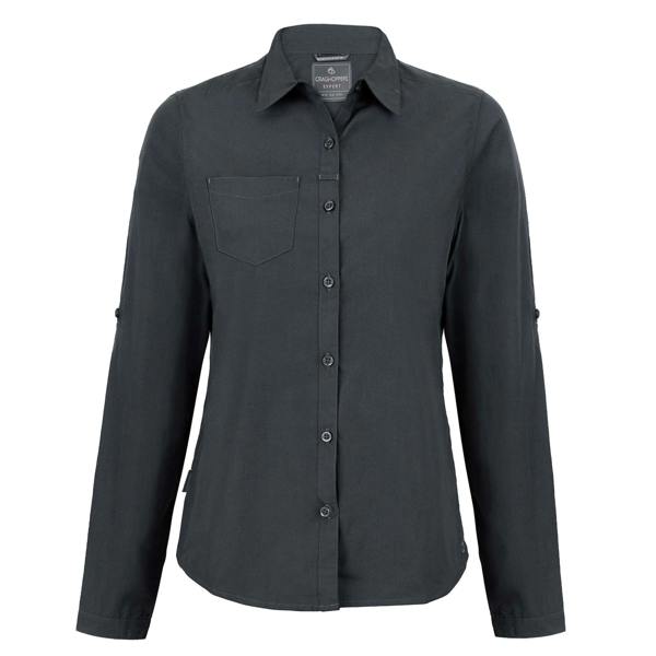 Craghoppers Womens/Ladies Kiwi Long-Sleeved Shirt - Carbon Grey - 