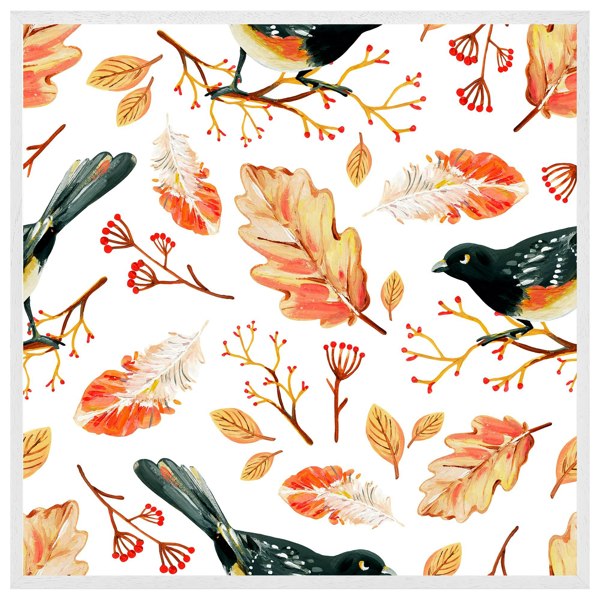 Benjamin Tate Design Birds & leaves in autumn (Picture Frame)