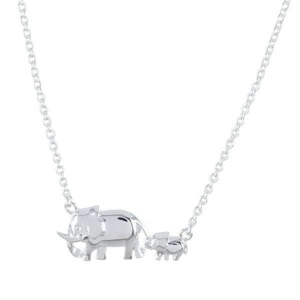 Mother Elephant Sterling Silver Necklace - Reeves & Reeves