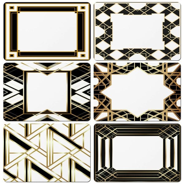 Benjamin Tate Design Art Deco in Black & Gold Collection (Placemat)