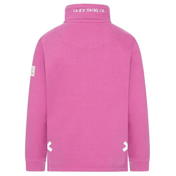 Lazy Jacks LJ3C  - Girls Quarter Zip Sweatshirt - Raspberry
