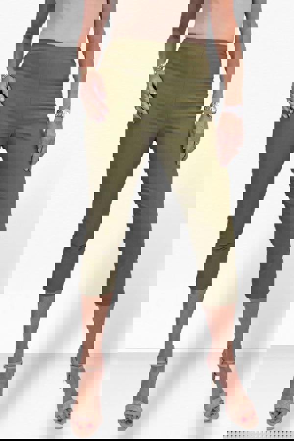 Paulo Due Women's Slim Leg Elastic Waist Cropped Trousers