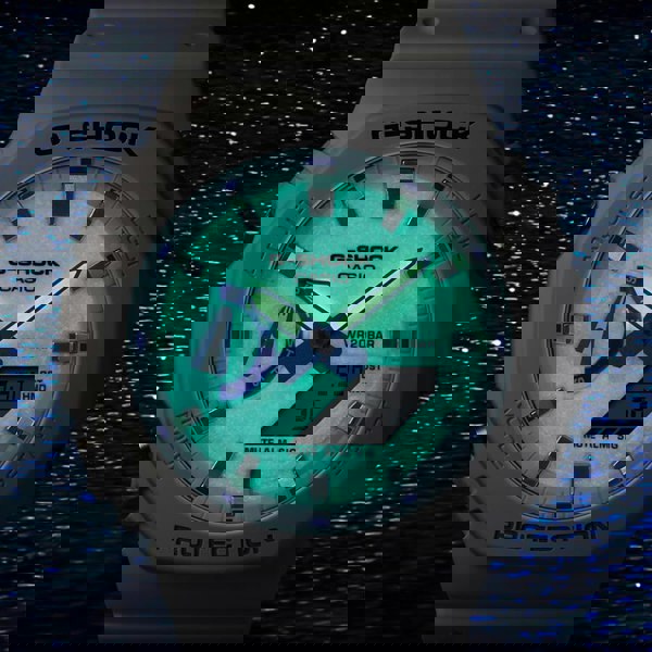 Casio Mens G-Shock Marvel Studios Fantastic Four White & Blue Dial Watch GA-2100HDS-7AER