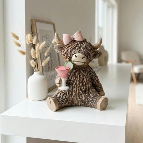Garden Greatness Highland Cow Happy Hour Ornament