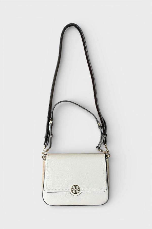 Tory Burch Felix Colour Block Flap Cream Shoulder Bag New Moon Beige