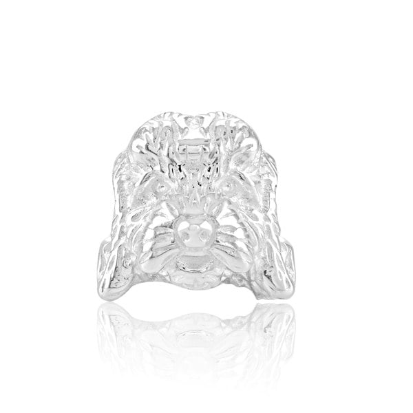 Cockapoo Head Silver Charm Bead - Personalised - MYLEE London