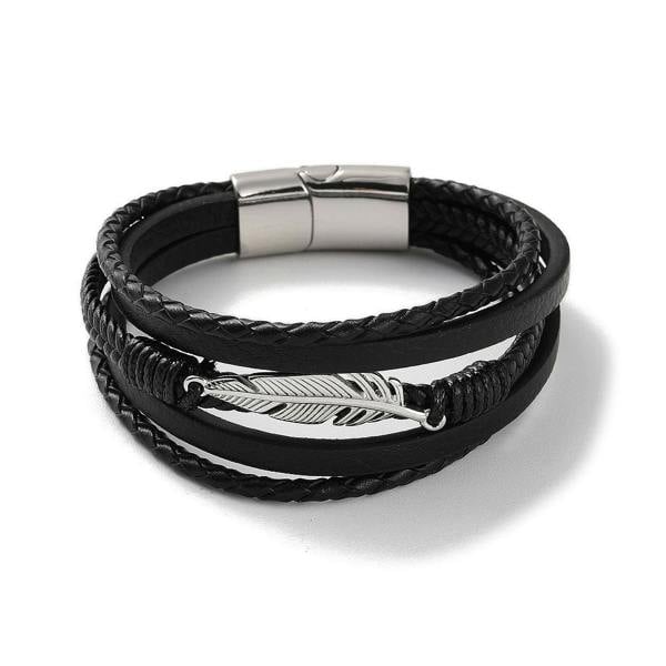 Aye Do Gifts Men's Angel Feather Black Bracelet