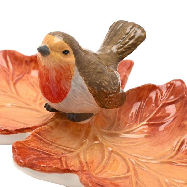 Country Living Robin On A Leaf Trinket Dish