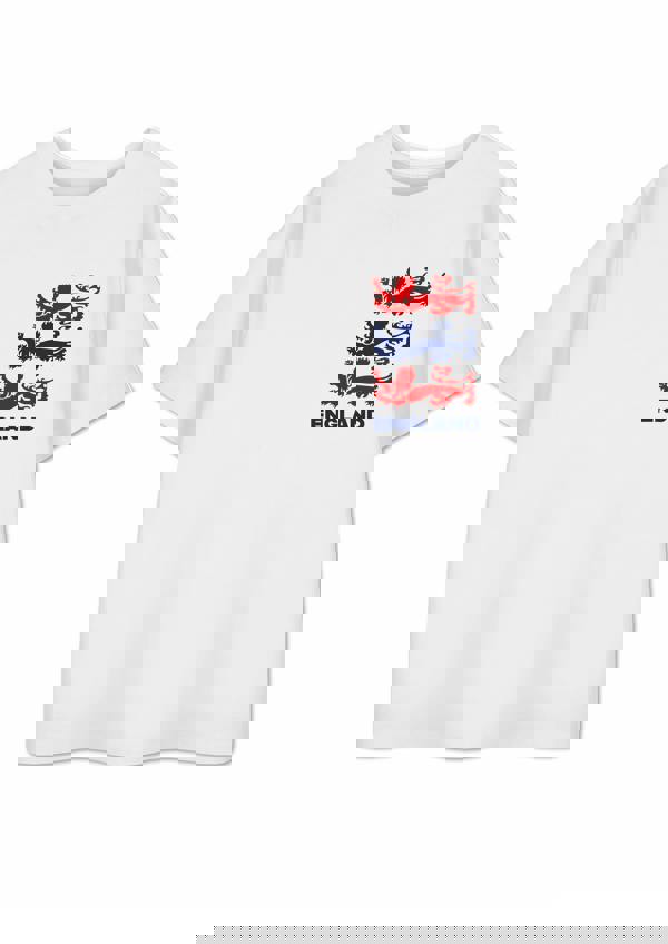 Show Me The Merch Unisex Kids White Three Lions Short Sleeved T-Shirt