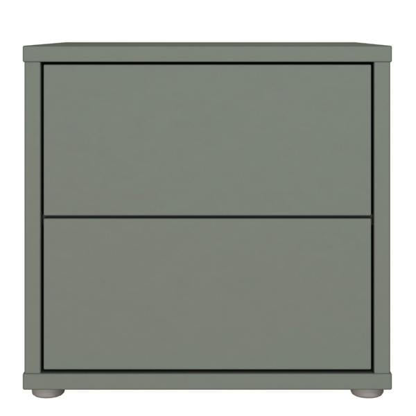 Furniture To Go Alice Springs Low Bedside Cabinet with 2 Drawers Push-to-Open in Sage Green