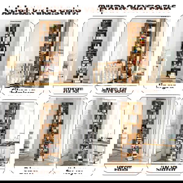 Levede 6 Tier Book Shelf Storage Shelves Bookcase Display Unit Organizer Cabinet